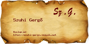 Szuhi Gergő névjegykártya